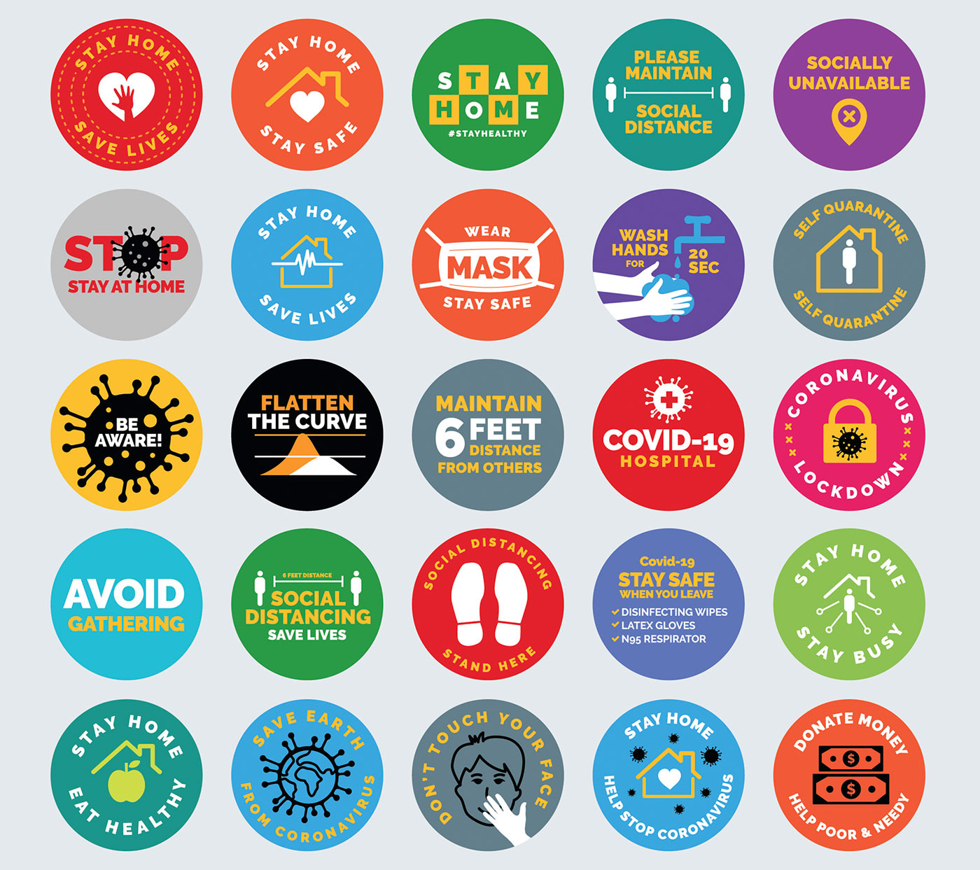 These printed social distancing stickers are ideal to show your employees.....